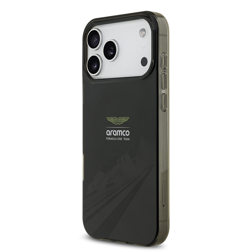 iPhone 17 Pro Max Kılıf Aston Martin Orijinal Lisanslı M-safe Şarj Özellikli IML Baskı Logolu Formula Tasarımlı Kılıf