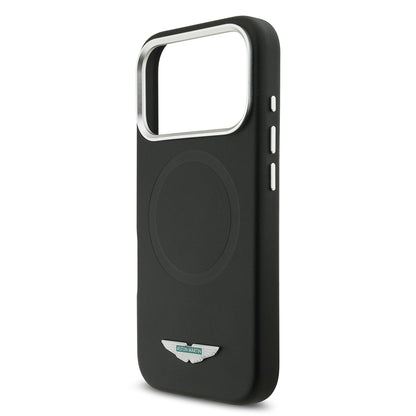 iPhone 17 Pro Max Kılıf Aston Martin Orijinal Lisanslı M-safe Şarj Özellikli Metal Logolu PU Deri Kılıf