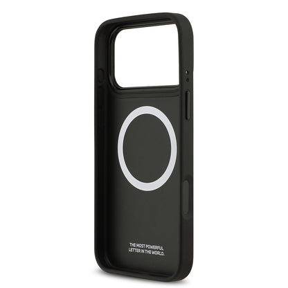 iPhone 17 Pro Max Kılıf BMW Orijinal Lisanslı M-safe Şarj Özellikli Metal BMW ve M Logolu PU Karbon Tasarımlı Kılıf