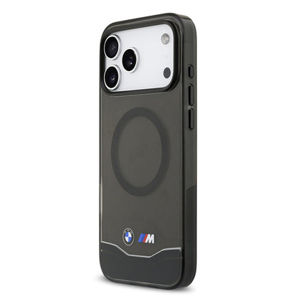 iPhone 17 Pro Max Kılıf BMW Orijinal Lisanslı M-safe Şarj Özellikli Metal Buton Tasarımlı Tranparan M Dizayn Kılıf