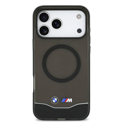 iPhone 17 Pro Max Kılıf BMW Orijinal Lisanslı M-safe Şarj Özellikli Metal Buton Tasarımlı Tranparan M Dizayn Kılıf