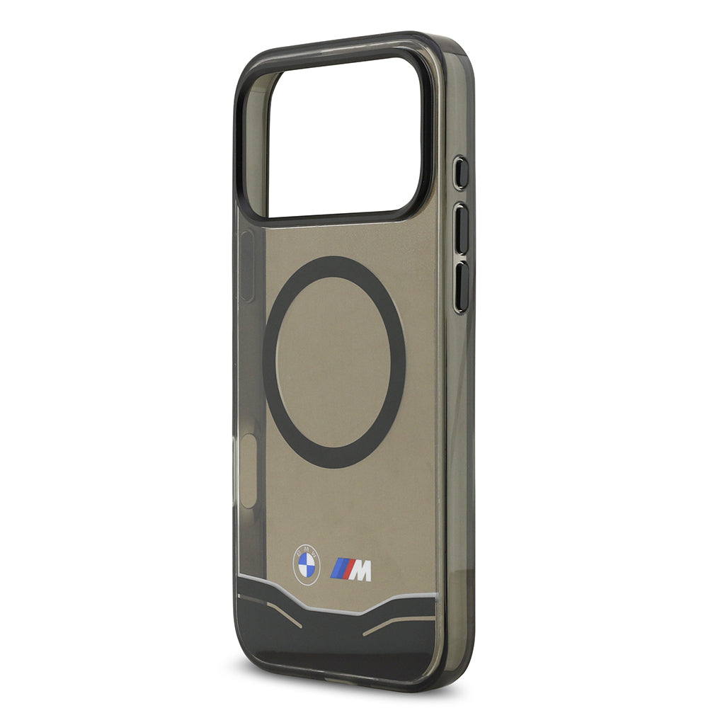 iPhone 17 Pro Max Kılıf BMW Orijinal Lisanslı M-safe Şarj Özellikli Metal Buton Tasarımlı Tranparan M Dizayn Kılıf