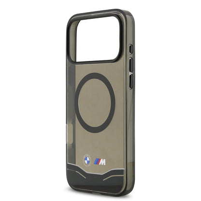 iPhone 17 Pro Max Kılıf BMW Orijinal Lisanslı M-safe Şarj Özellikli Metal Buton Tasarımlı Tranparan M Dizayn Kılıf