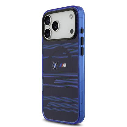 iPhone 17 Pro Max Kılıf BMW Orijinal Lisanslı M-safe Şarj Özellikli Metal Kamera Butonlu Yatay Şeritli M Dizayn Kılıf