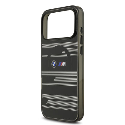 iPhone 17 Pro Max Kılıf BMW Orijinal Lisanslı M-safe Şarj Özellikli Metal Kamera Butonlu Yatay Şeritli M Dizayn Kılıf