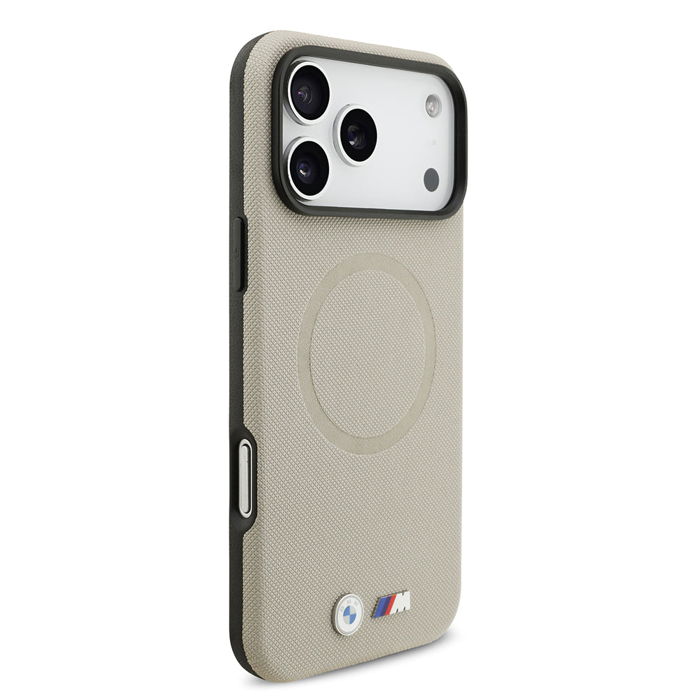 iPhone 17 Pro Max Kılıf BMW Orijinal Lisanslı M-safe Şarj Özellikli Metal Logolu Delikli M Dizayn Deri Kılıf