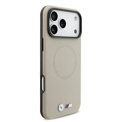 iPhone 17 Pro Max Kılıf BMW Orijinal Lisanslı M-safe Şarj Özellikli Metal Logolu Delikli M Dizayn Deri Kılıf