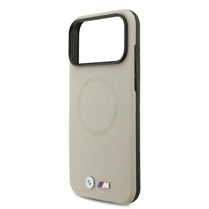 iPhone 17 Pro Max Kılıf BMW Orijinal Lisanslı M-safe Şarj Özellikli Metal Logolu Delikli M Dizayn Deri Kılıf