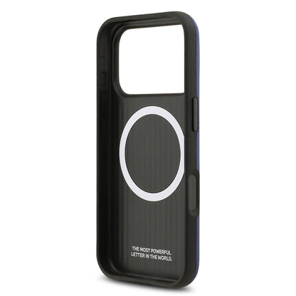 iPhone 17 Pro Max Kılıf BMW Orijinal Lisanslı M-safe Şarj Özellikli Metal Logolu Delikli M Dizayn Deri Kılıf