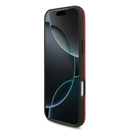 iPhone 17 Pro Max Kılıf BMW Orijinal Lisanslı M-safe Şarj Özellikli Metal Logolu Delikli M Dizayn Deri Kılıf