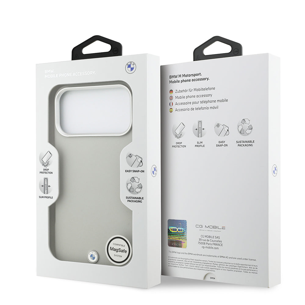 iPhone 17 Pro Max Kılıf BMW Orijinal Lisanslı M-safe Şarj Özellikli Metal Logolu Tam Kaplama Deri Kılıf