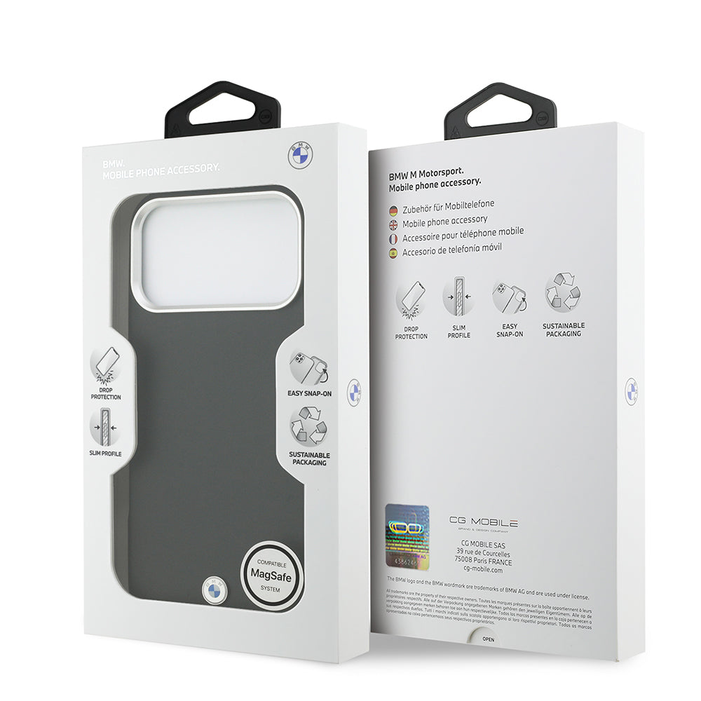 iPhone 17 Pro Max Kılıf BMW Orijinal Lisanslı M-safe Şarj Özellikli Metal Logolu Tam Kaplama Deri Kılıf