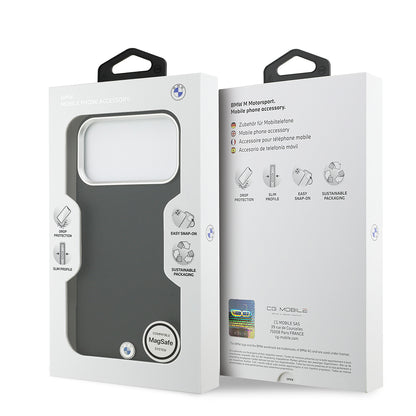 iPhone 17 Pro Max Kılıf BMW Orijinal Lisanslı M-safe Şarj Özellikli Metal Logolu Tam Kaplama Deri Kılıf