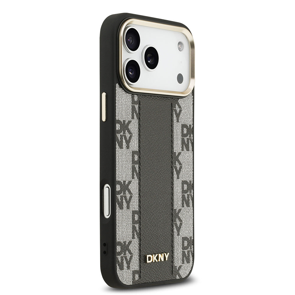 iPhone 17 Pro Max Kılıf DKNY Orijinal Lisanslı M-safe Şarj Özellikli 3D Yazılı Checkered Pattern Kılıf