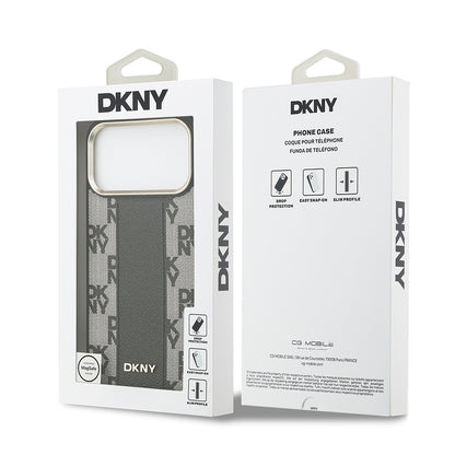 iPhone 17 Pro Max Kılıf DKNY Orijinal Lisanslı M-safe Şarj Özellikli 3D Yazılı Checkered Pattern Kılıf