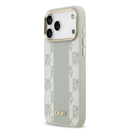 iPhone 17 Pro Max Kılıf DKNY Orijinal Lisanslı M-safe Şarj Özellikli 3D Yazılı Checkered Pattern Kılıf
