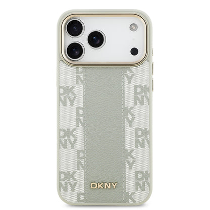 iPhone 17 Pro Max Kılıf DKNY Orijinal Lisanslı M-safe Şarj Özellikli 3D Yazılı Checkered Pattern Kılıf