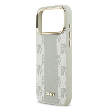 iPhone 17 Pro Max Kılıf DKNY Orijinal Lisanslı M-safe Şarj Özellikli 3D Yazılı Checkered Pattern Kılıf