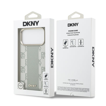 iPhone 17 Pro Max Kılıf DKNY Orijinal Lisanslı M-safe Şarj Özellikli 3D Yazılı Checkered Pattern Kılıf