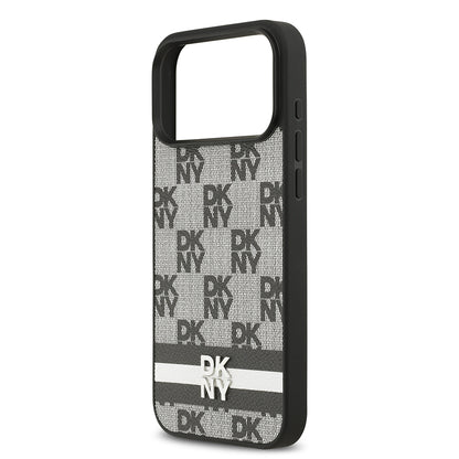 iPhone 17 Pro Max Kılıf DKNY Orijinal Lisanslı M-safe Şarj Özellikli 3D Yazılı Metal Logolu Kılıf