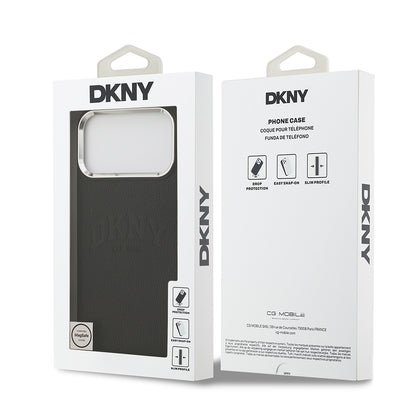 iPhone 17 Pro Max Kılıf DKNY Orijinal Lisanslı M-safe Şarj Özellikli PU Deri Kabartmalı Kılıf