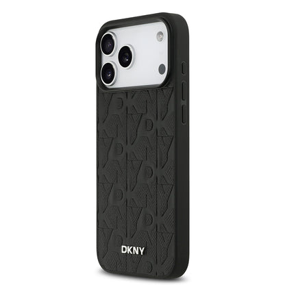 iPhone 17 Pro Max Kılıf DKNY Orjinal Lisanslı M-safe Şarj Özellikli 3D Yazılı Grid Pattern Kılıf