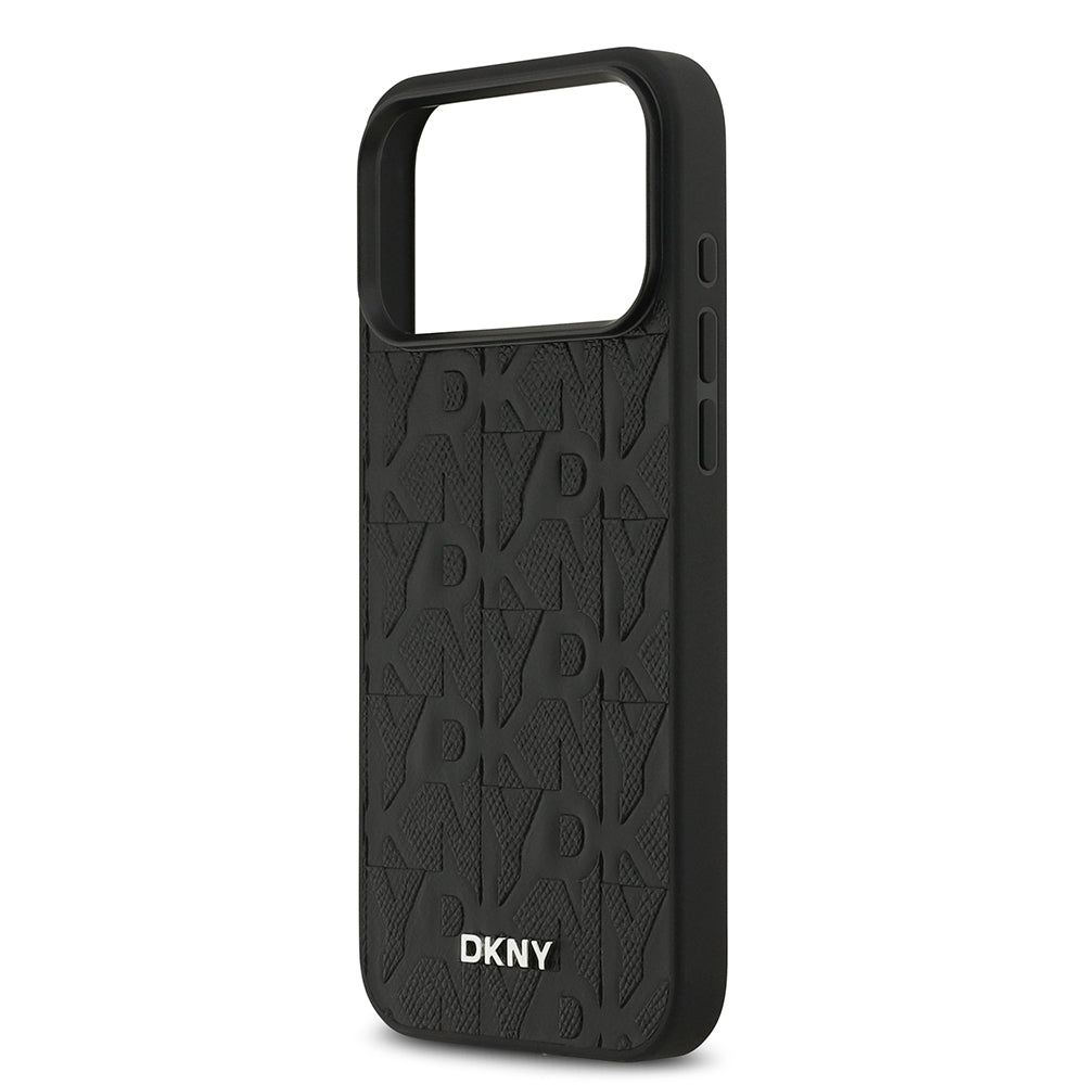 iPhone 17 Pro Max Kılıf DKNY Orjinal Lisanslı M-safe Şarj Özellikli 3D Yazılı Grid Pattern Kılıf