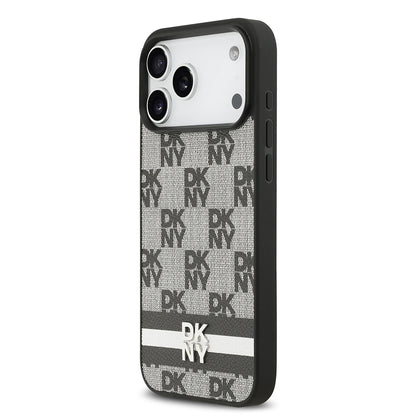 iPhone 17 Pro Max Kılıf DKNY Orjinal Lisanslı M-safe Şarj Özellikli 3D Yazılı Metal Logolu Kılıf