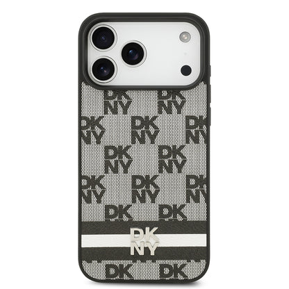 iPhone 17 Pro Max Kılıf DKNY Orjinal Lisanslı M-safe Şarj Özellikli 3D Yazılı Metal Logolu Kılıf