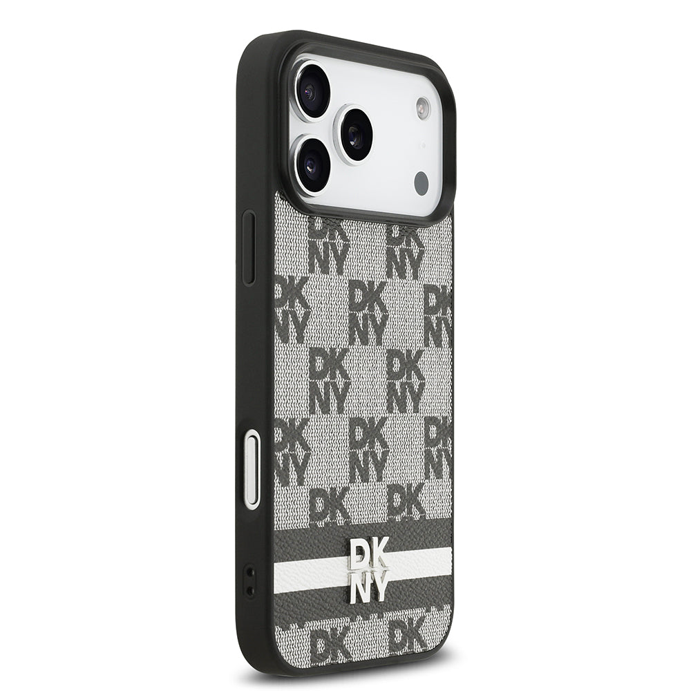 iPhone 17 Pro Max Kılıf DKNY Orjinal Lisanslı M-safe Şarj Özellikli 3D Yazılı Metal Logolu Kılıf