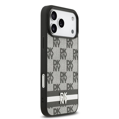 iPhone 17 Pro Max Kılıf DKNY Orjinal Lisanslı M-safe Şarj Özellikli 3D Yazılı Metal Logolu Kılıf