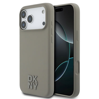 iPhone 17 Pro Max Kılıf DKNY Orjinal Lisanslı M-safe Şarj Özellikli Metal Logolu Silikon Kılıf