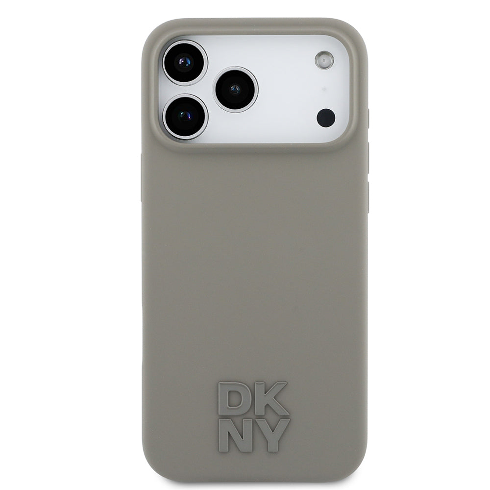 iPhone 17 Pro Max Kılıf DKNY Orjinal Lisanslı M-safe Şarj Özellikli Metal Logolu Silikon Kılıf