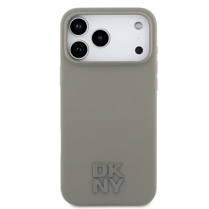 iPhone 17 Pro Max Kılıf DKNY Orjinal Lisanslı M-safe Şarj Özellikli Metal Logolu Silikon Kılıf