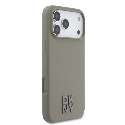 iPhone 17 Pro Max Kılıf DKNY Orjinal Lisanslı M-safe Şarj Özellikli Metal Logolu Silikon Kılıf