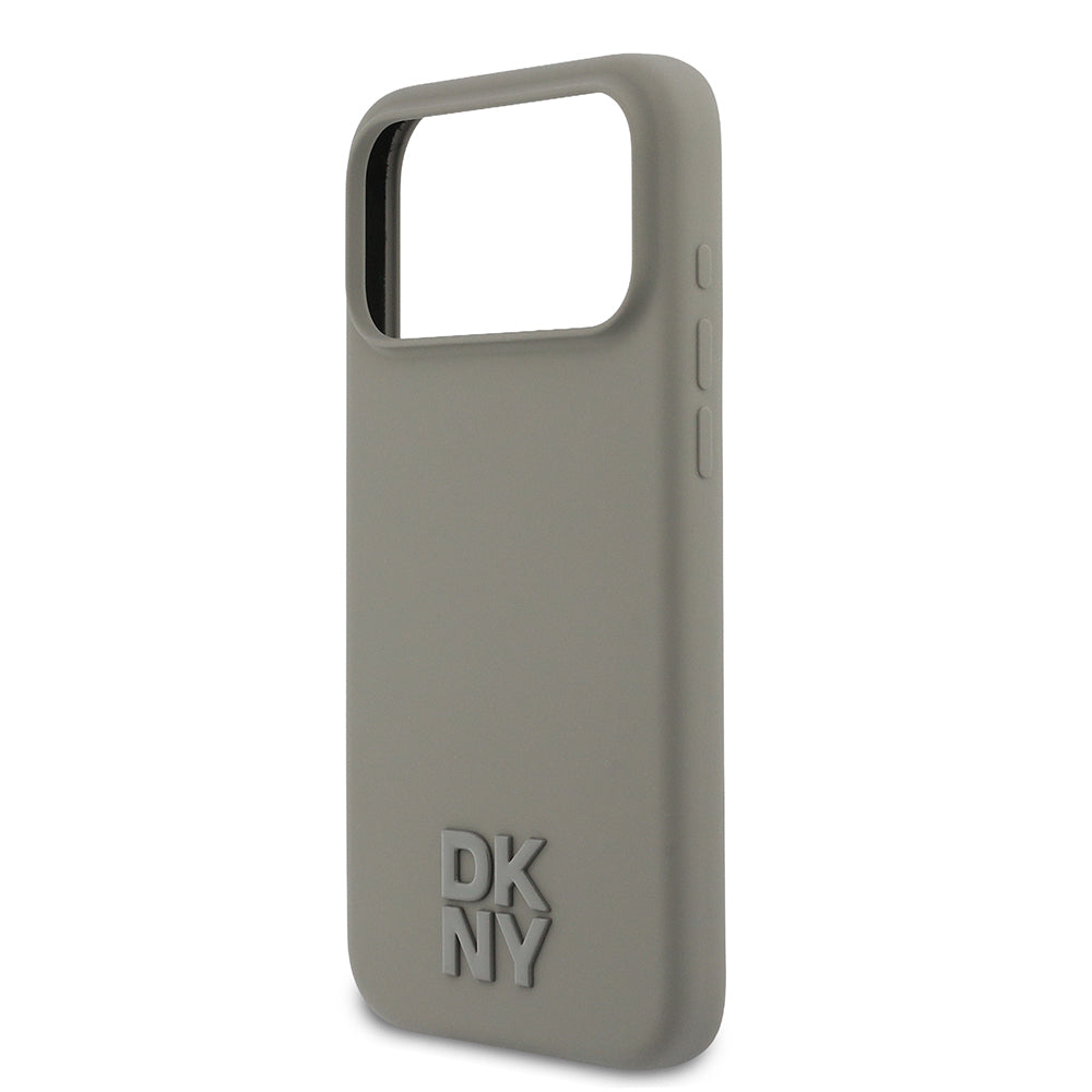 iPhone 17 Pro Max Kılıf DKNY Orjinal Lisanslı M-safe Şarj Özellikli Metal Logolu Silikon Kılıf