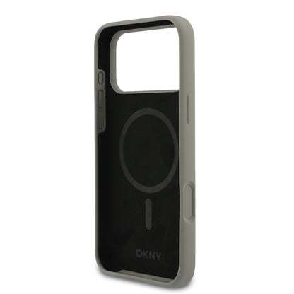 iPhone 17 Pro Max Kılıf DKNY Orjinal Lisanslı M-safe Şarj Özellikli Metal Logolu Silikon Kılıf