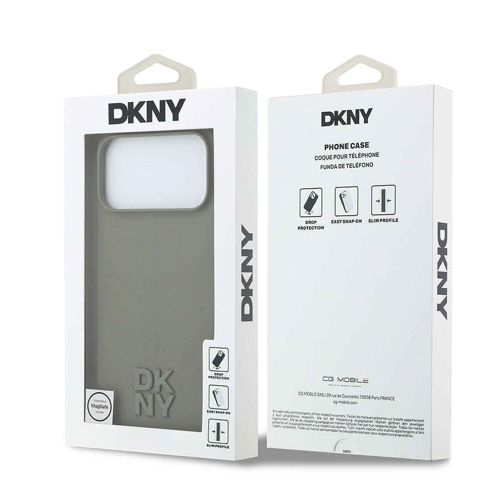 iPhone 17 Pro Max Kılıf DKNY Orjinal Lisanslı M-safe Şarj Özellikli Metal Logolu Silikon Kılıf