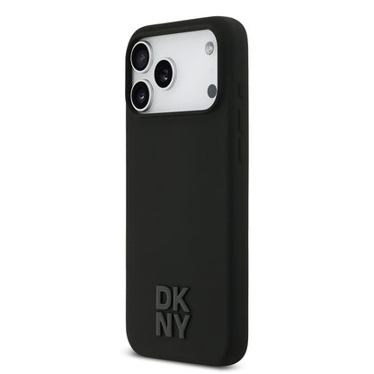 iPhone 17 Pro Max Kılıf DKNY Orjinal Lisanslı M-safe Şarj Özellikli Metal Logolu Silikon Kılıf