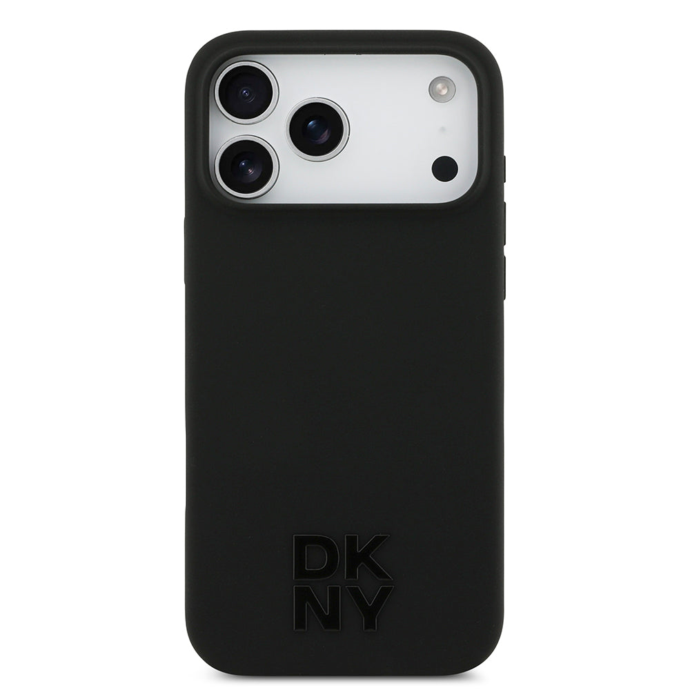 iPhone 17 Pro Max Kılıf DKNY Orjinal Lisanslı M-safe Şarj Özellikli Metal Logolu Silikon Kılıf