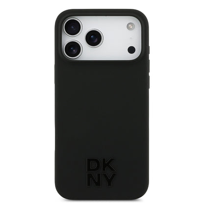 iPhone 17 Pro Max Kılıf DKNY Orjinal Lisanslı M-safe Şarj Özellikli Metal Logolu Silikon Kılıf