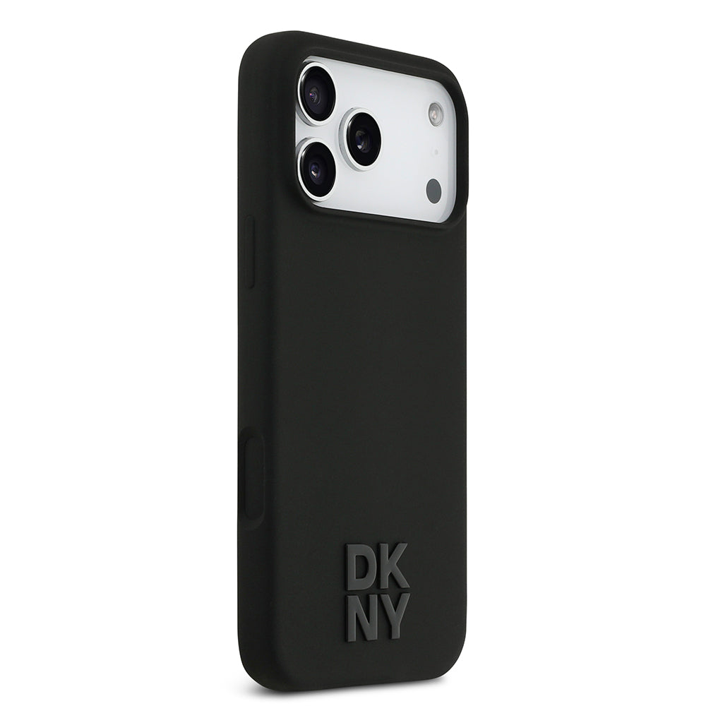 iPhone 17 Pro Max Kılıf DKNY Orjinal Lisanslı M-safe Şarj Özellikli Metal Logolu Silikon Kılıf