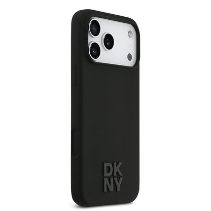 iPhone 17 Pro Max Kılıf DKNY Orjinal Lisanslı M-safe Şarj Özellikli Metal Logolu Silikon Kılıf