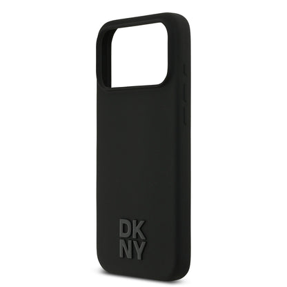 iPhone 17 Pro Max Kılıf DKNY Orjinal Lisanslı M-safe Şarj Özellikli Metal Logolu Silikon Kılıf