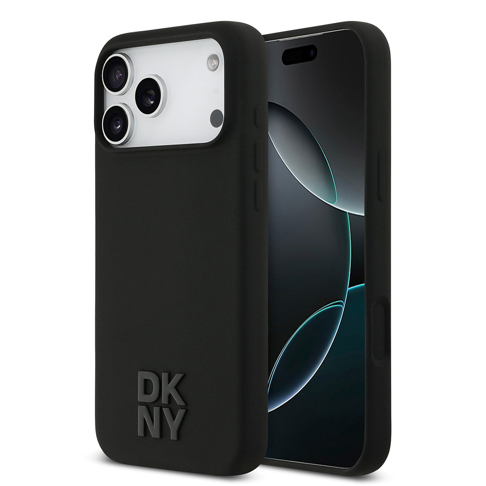 iPhone 17 Pro Max Kılıf DKNY Orjinal Lisanslı M-safe Şarj Özellikli Metal Logolu Silikon Kılıf