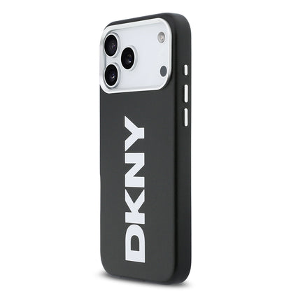 iPhone 17 Pro Max Kılıf DKNY Orjinal Lisanslı M-safe Şarj Özellikli PU Büyük Dikey Logolu Kılıf