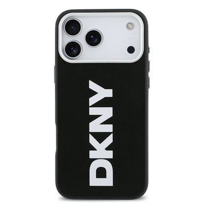 iPhone 17 Pro Max Kılıf DKNY Orjinal Lisanslı M-safe Şarj Özellikli PU Büyük Dikey Logolu Kılıf