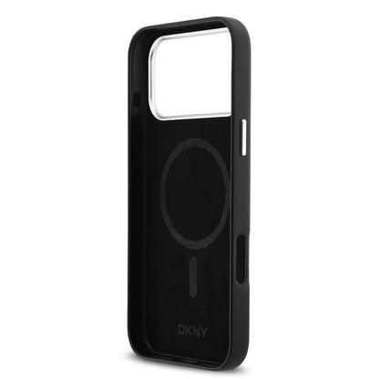 iPhone 17 Pro Max Kılıf DKNY Orjinal Lisanslı M-safe Şarj Özellikli PU Büyük Dikey Logolu Kılıf