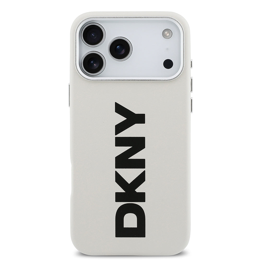 iPhone 17 Pro Max Kılıf DKNY Orjinal Lisanslı M-safe Şarj Özellikli PU Büyük Dikey Logolu Kılıf