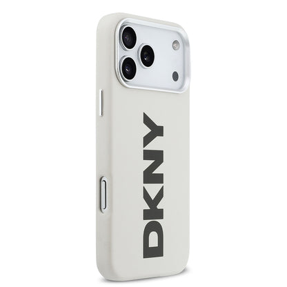 iPhone 17 Pro Max Kılıf DKNY Orjinal Lisanslı M-safe Şarj Özellikli PU Büyük Dikey Logolu Kılıf
